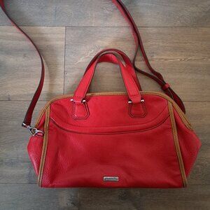 Danier Red Leather Cross-body/Top Handle Bag
